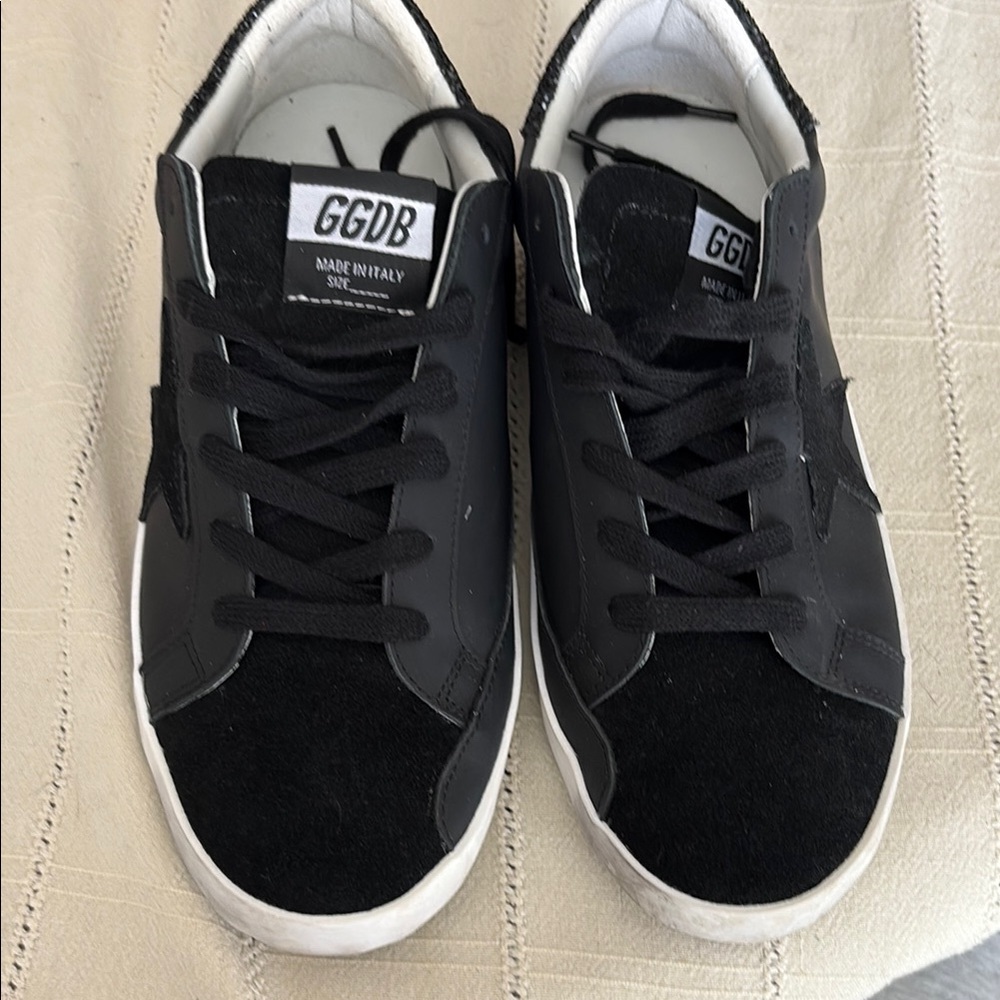 Golden Goose Black and White Sneakers Minimalist Design